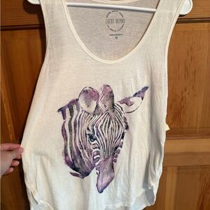 Lucky Brand Zebra Print Tank Top